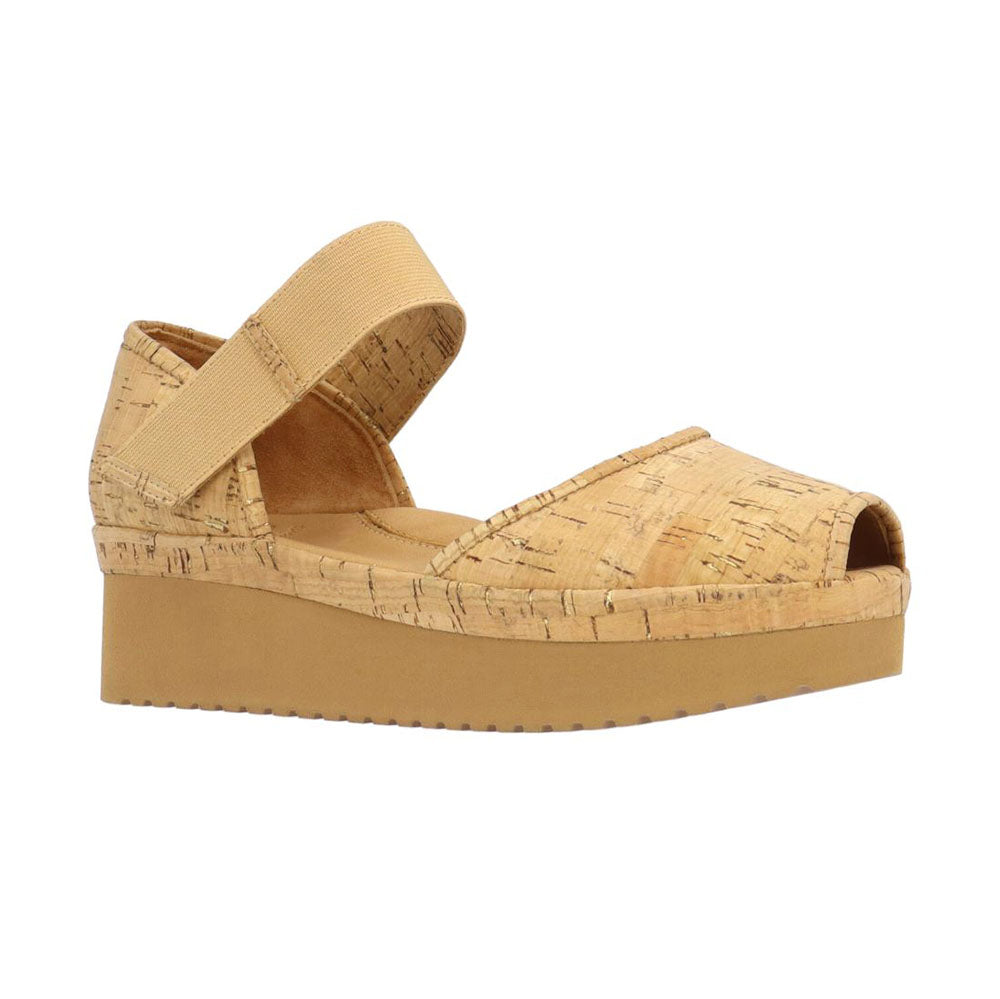L'Amour Des Pieds Amadour Open Toe Wedge Sandal Womens Shoes Natural/Gold