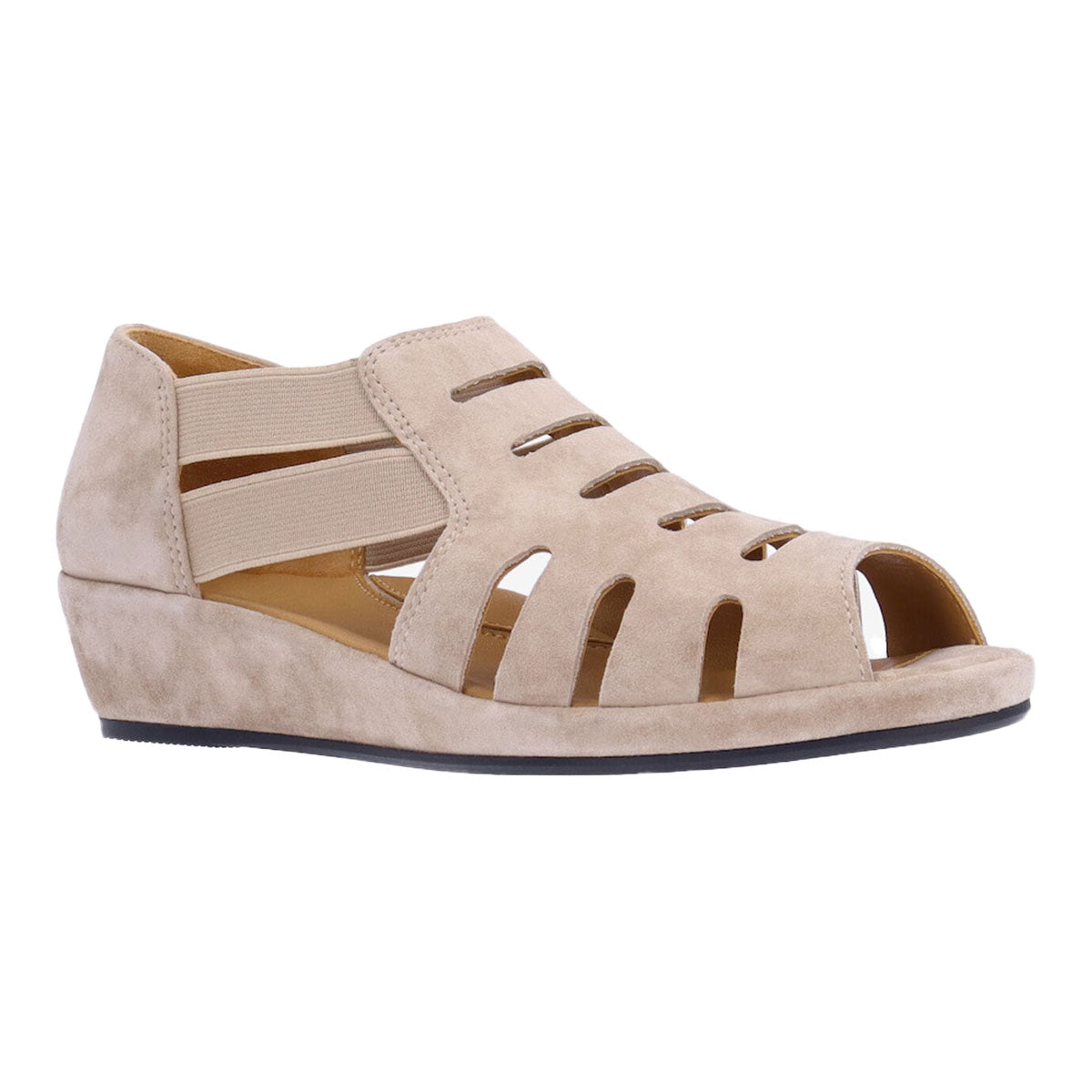 L'Amour Des Pieds Bayla Womens Shoes Taupe Kid Suede