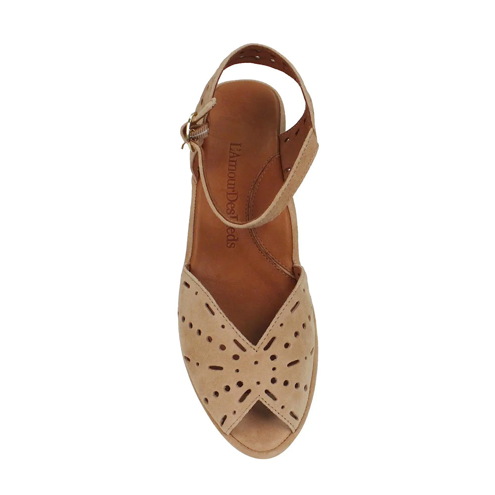 L'Amour Des Pieds Brenn Peep Toe Sandal Womens Shoes