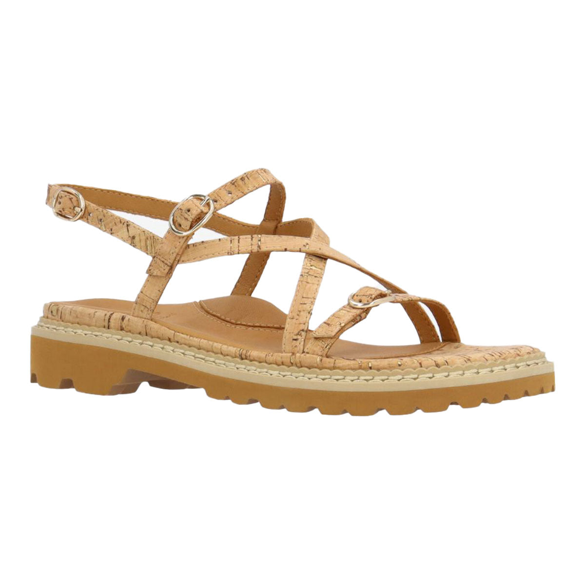 L'Amour Des Pieds Danilo Womens Shoes Natural Gold Cork