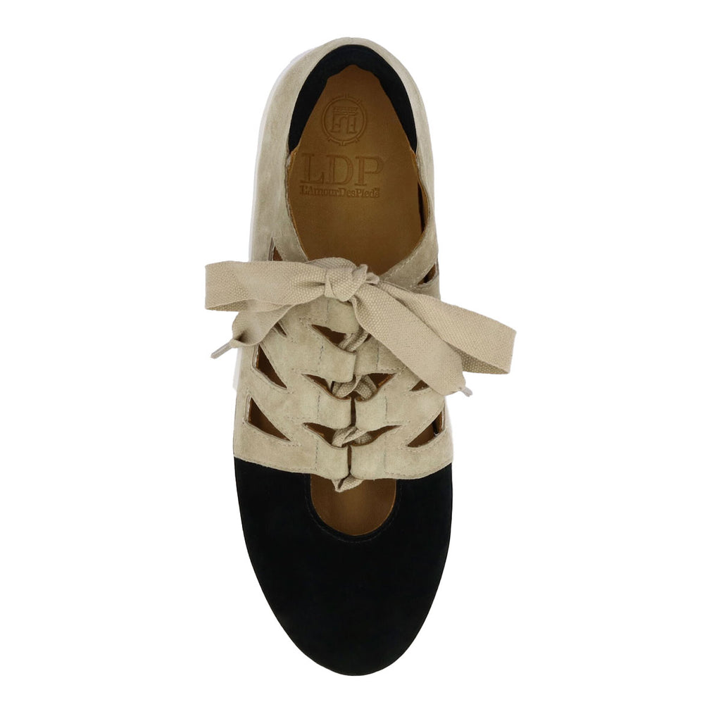 L'Amour Des Pieds Kanav Womens Shoes Taupe/Black