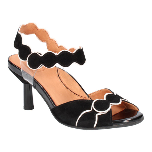 L'Amour Des Pieds Lavantia High Heel Womens Shoes Black White Kid Suede