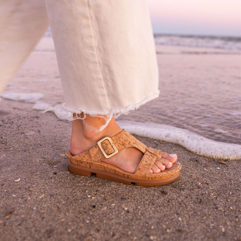 L'Amour Des Pieds Verick Womens Shoes Natural Gold Cork