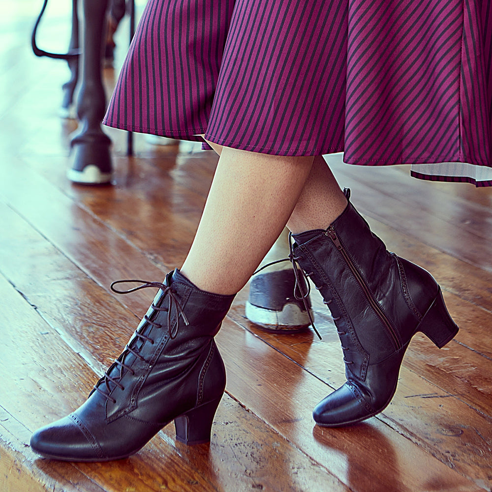 Miz Mooz Flicka Heeled Victorian Style Leather Boot | Simons Shoes