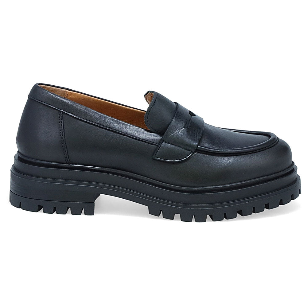 Miz Mooz Legend Chunky Platform Loafer Womens Shoes Black