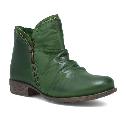 Miz Mooz Luna Ruched Ankle Boot Womens Shoes Kiwi
