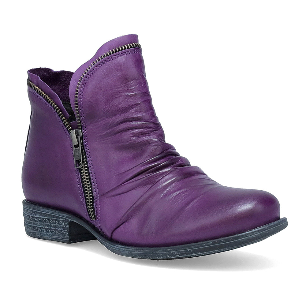 Miz Mooz Luna Ruched Ankle Boot Womens Shoes Purple