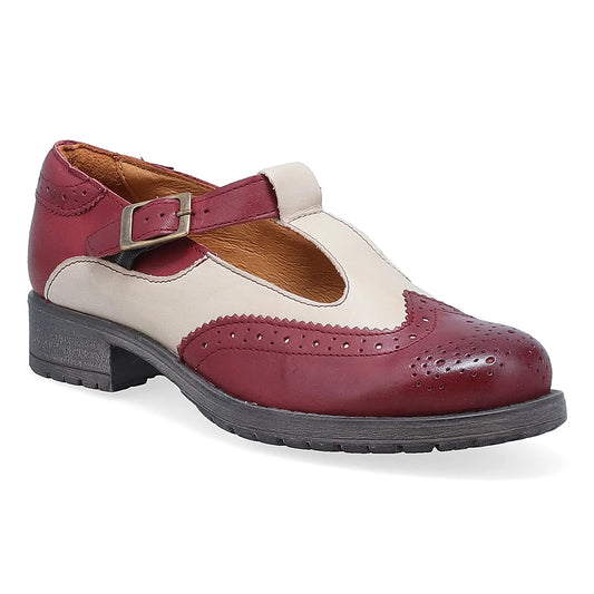 Miz Mooz Pippa Duet Womens Shoes Bordeaux/Cream