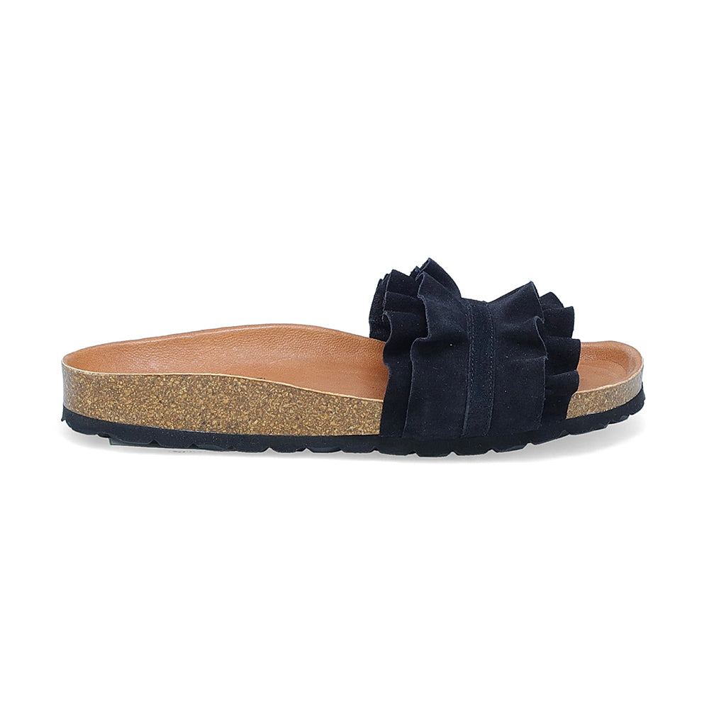 Miz Mooz Rocio Soft Ruffle Slide Sandal | Simons Shoes