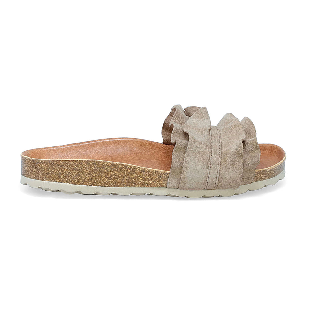 Miz Mooz Rocio Soft Ruffle Slide Sandal | Simons Shoes