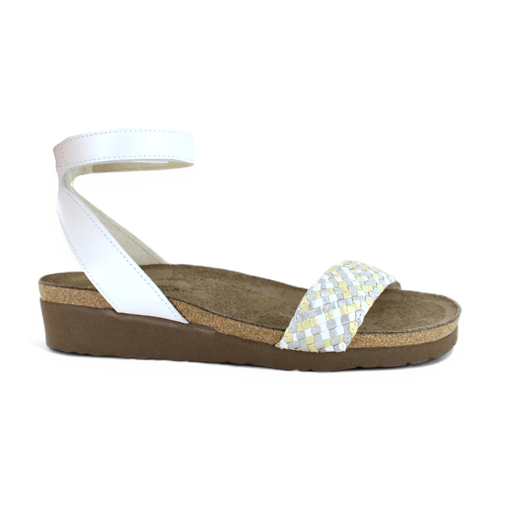 Naot Abbie Sandal Womens Shoes White Metallic Multi Braid/White Pearl