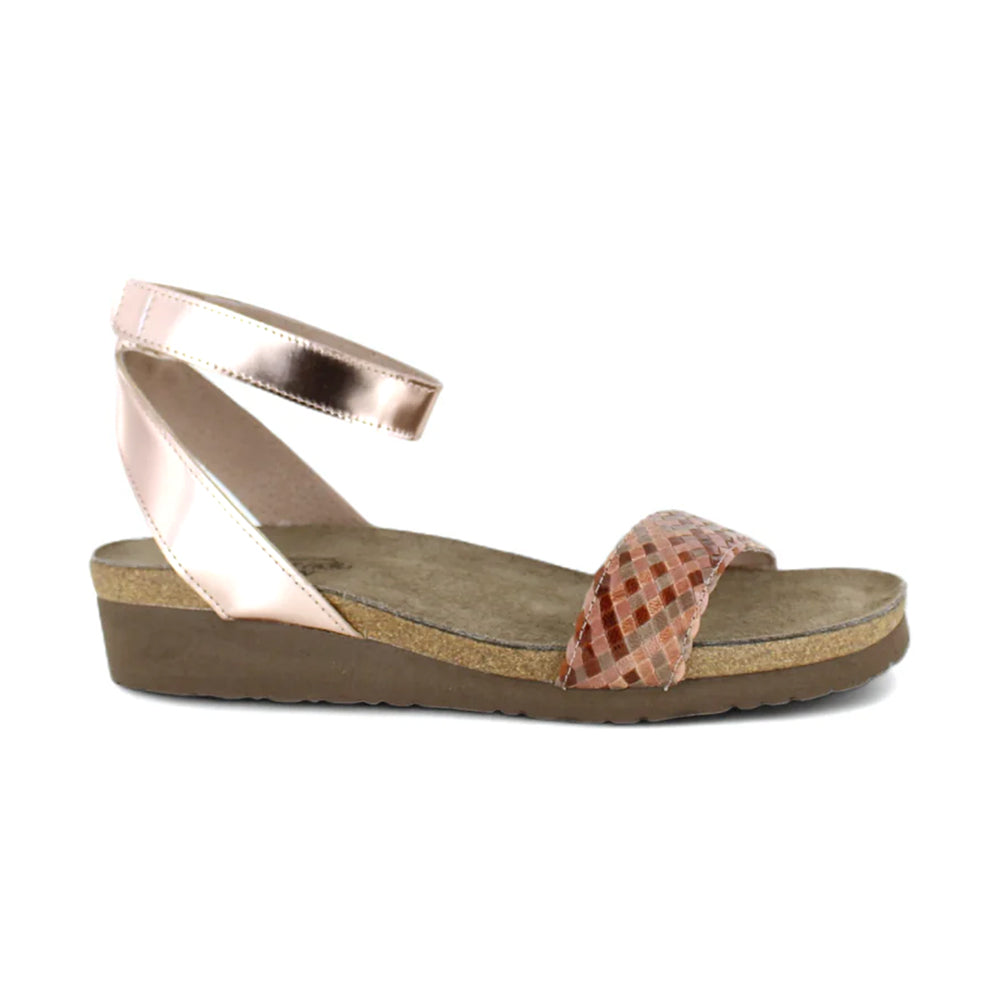 Naot Abbie Sandal Womens Shoes Natural Brown Multi Braid/Rose Gold