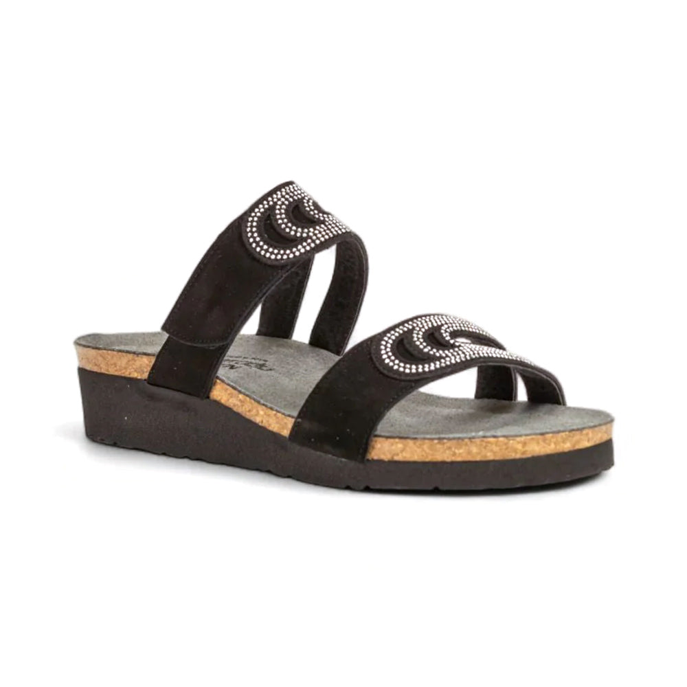 Naot Ainsley Sandal Womens Shoes Black Velvet Nubuck