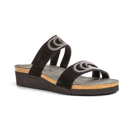 Naot Ainsley Sandal Womens Shoes Black Velvet Nubuck