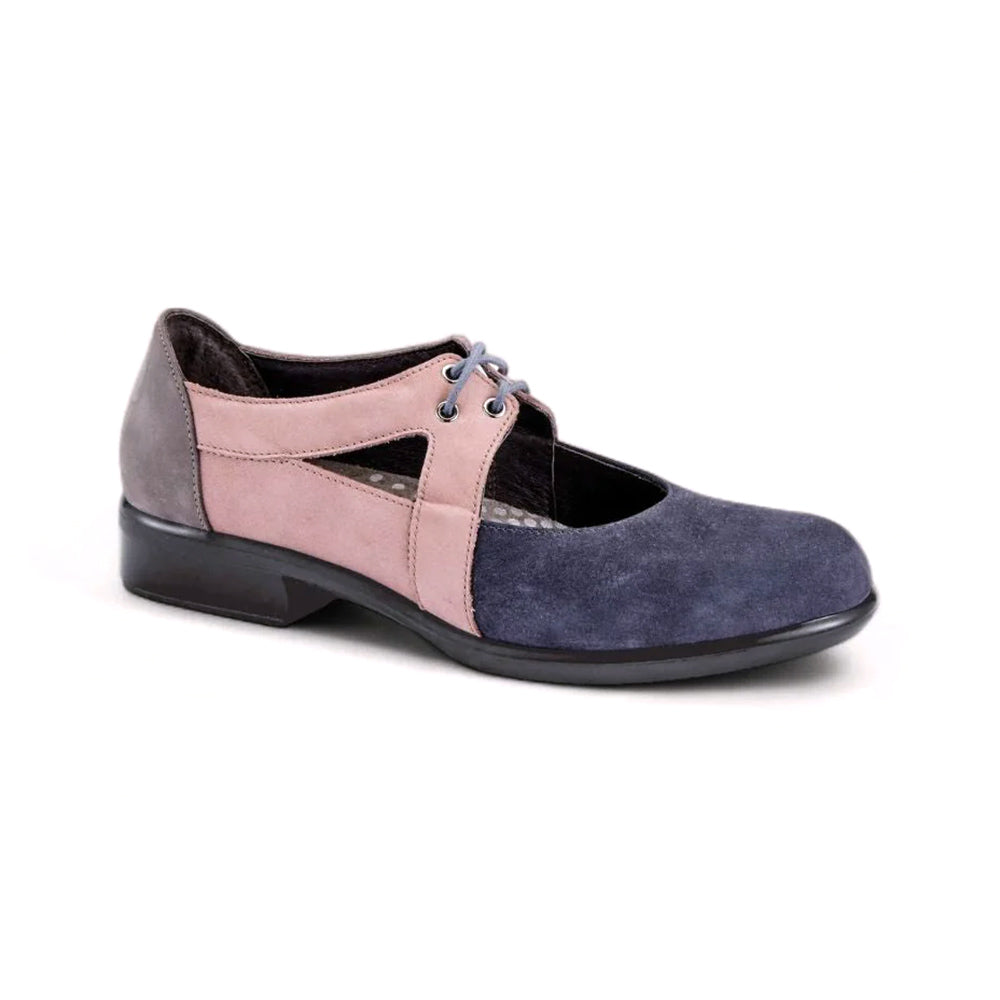 Naot Alisio Cutout Flat Womens Shoes Navy Velvet/Mauve/Smoke
