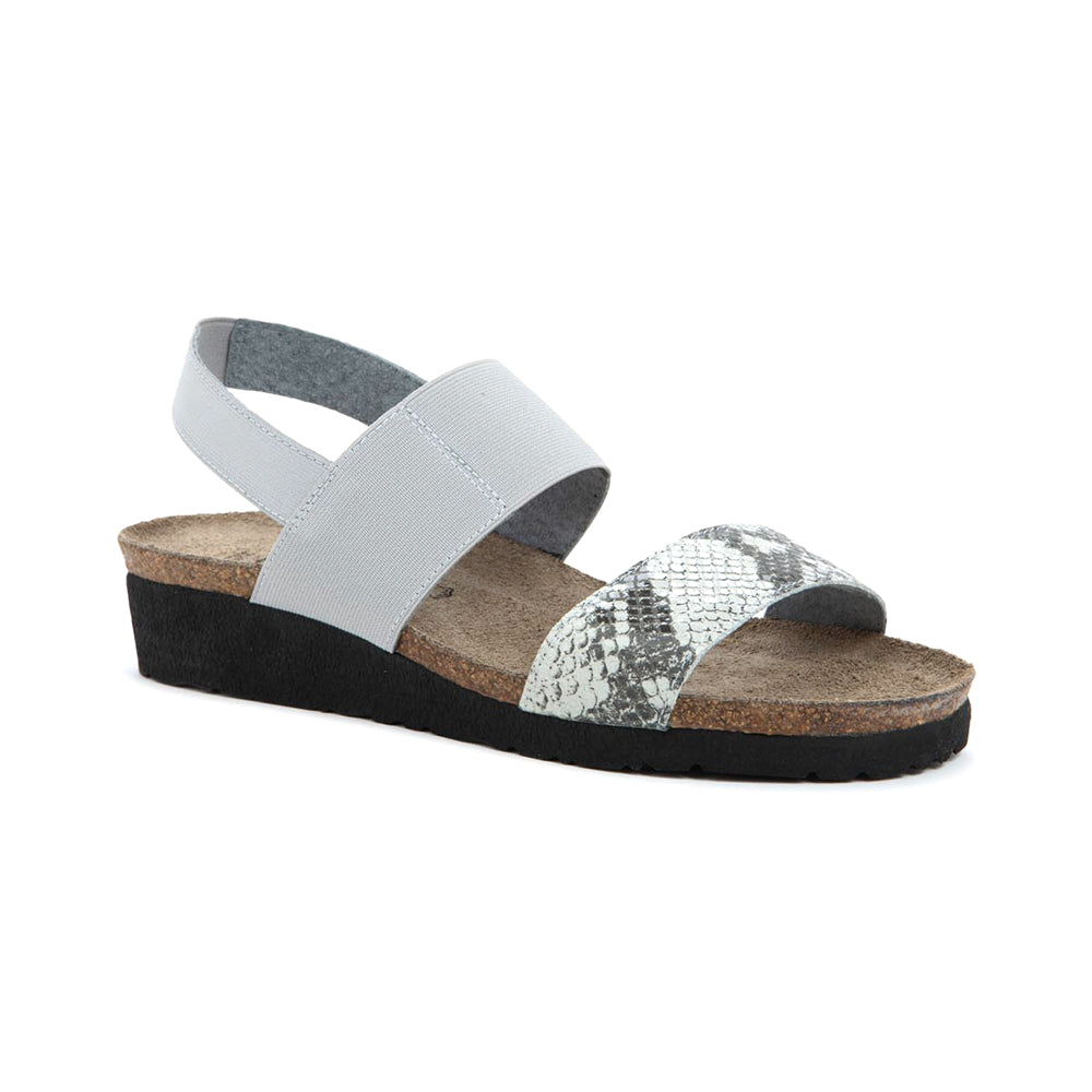 Naot Amy Womens Shoes B+W PYTHON/GRY ELASTIC
