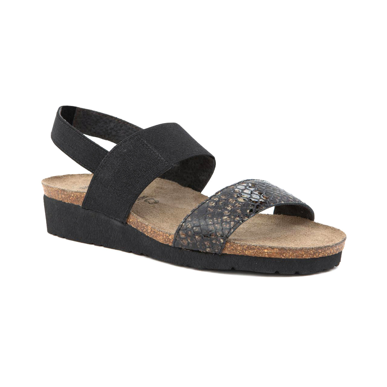 Naot Amy Womens Shoes REPTILE PAT/BLK ELASTIC
