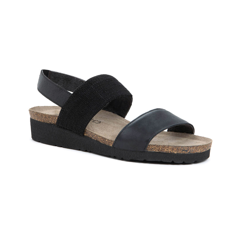Naot Amy Womens Shoes BLK LTHR/BLACK ELASTIC