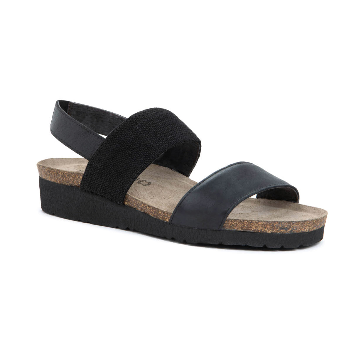 Naot Amy Wide Womens Shoes BLK LTHR/BLACK ELASTIC