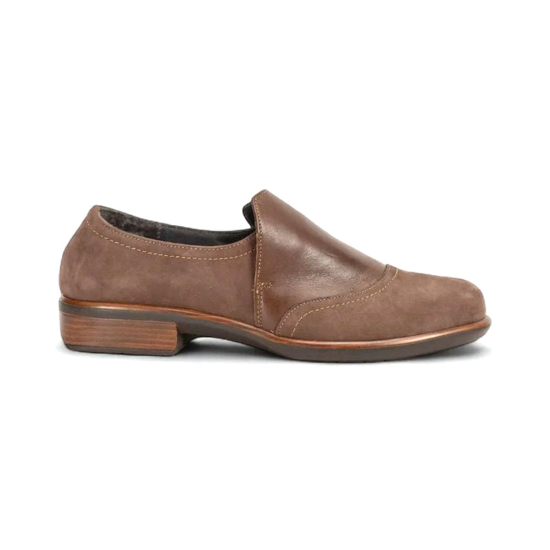 Naot Angin Black Leather Wood Brown Sole | Simons Shoes