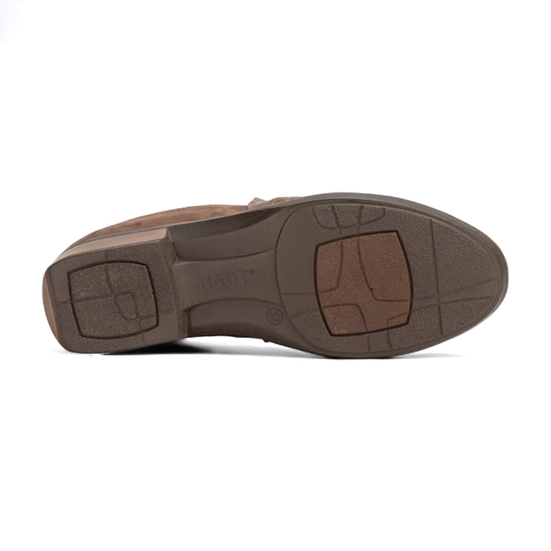 Naot Angin Black Leather Wood Brown Sole | Simons Shoes
