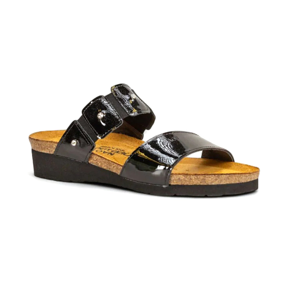 Naot Ashley Sandal (4906) Womens Shoes Black Patent Leather