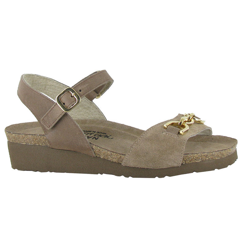 Naot Aubrey Back Strap Wedge (4472) Womens Shoes Almond/Oily Bark