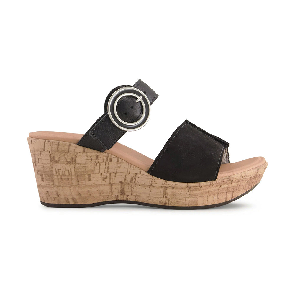 Naot Breezy Wedge Heel (112112) Womens Shoes Soft Black/Black Velvet