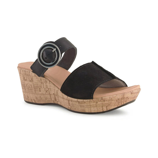 Naot Breezy Wedge Heel (112112) Womens Shoes Soft Black/Black Velvet