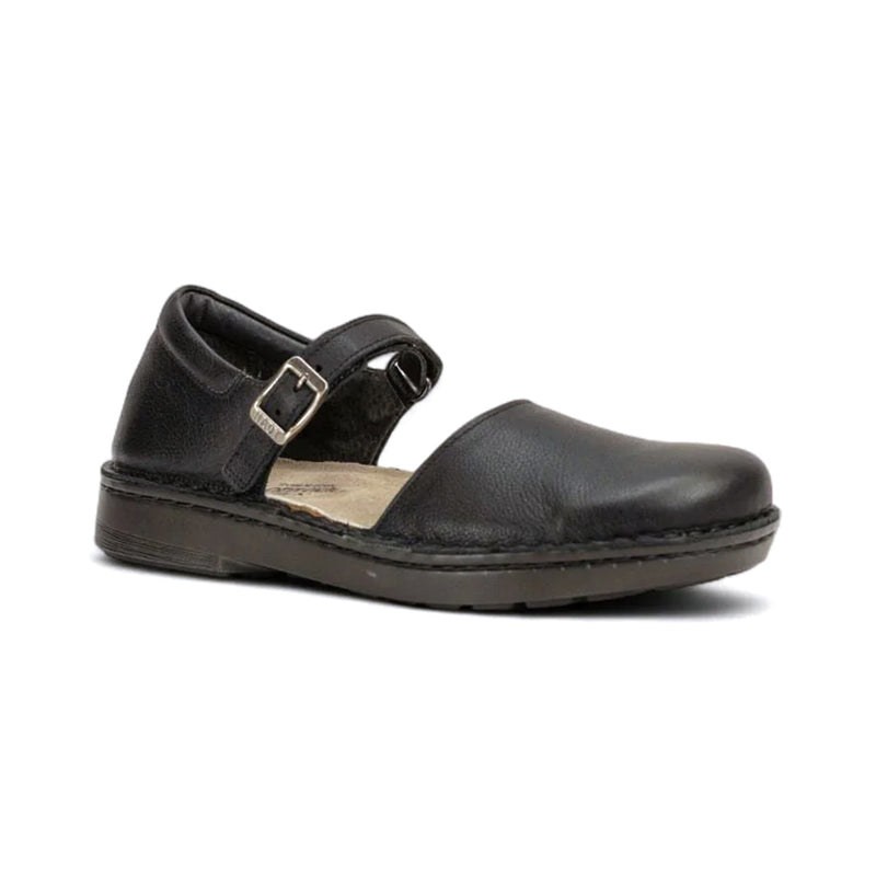Naot Catania Closed Toe Open Top Mary Jane Style WIth Heel Back Leather Black 