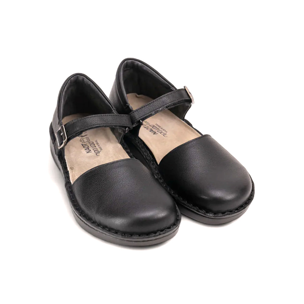 Naot Catania Closed Toe Open Top Mary Jane Style WIth Heel Back Leather Black 