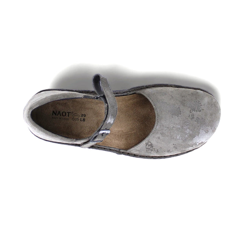 Naot Catania Closed Toe Open Top Mary Jane Style WIth Heel Back Leather Grey