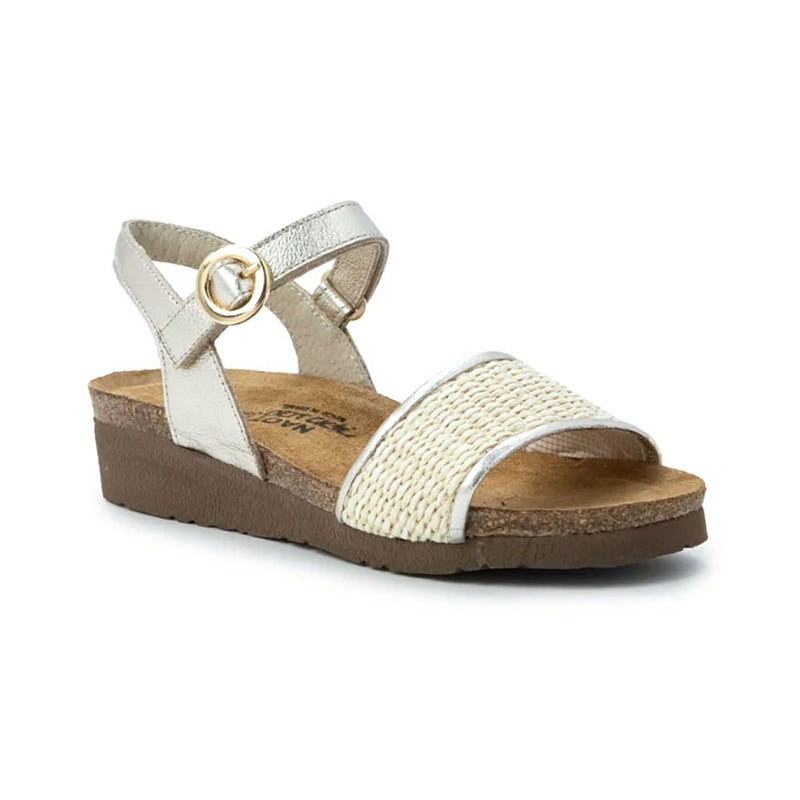 Naot Cecile Sandal Womens Shoes Rdnt Gold Lthr w/Raffia