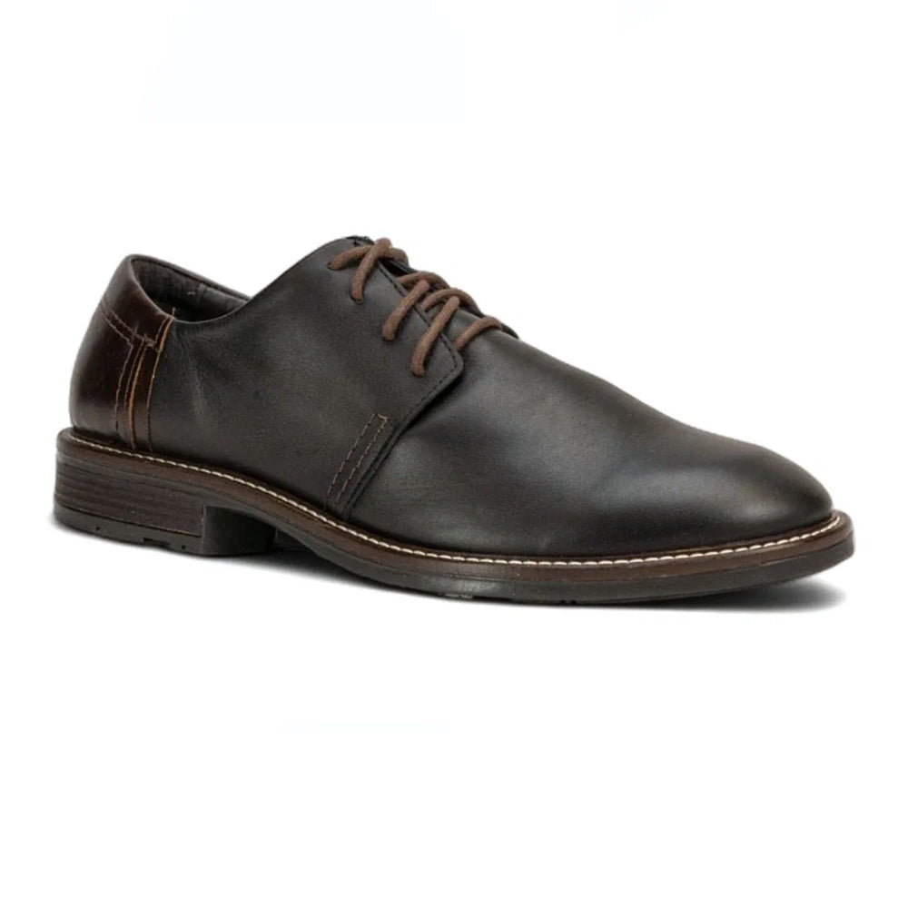 Naot Chief Oxford (80024) Mens Shoes Black Raven Leather/Walnut Leather