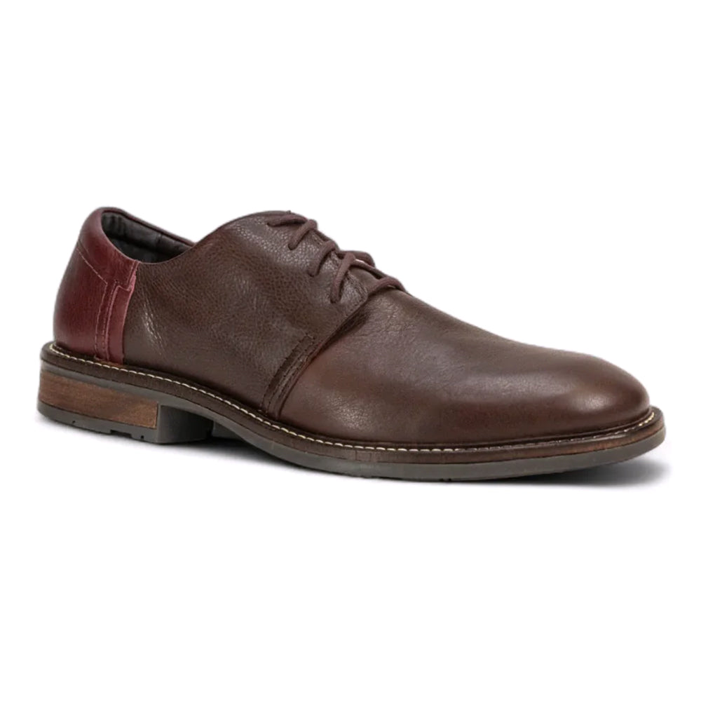 Naot Chief Oxford (80024) Mens Shoes Soft Brown Leather/Soft Bordeaux Leather