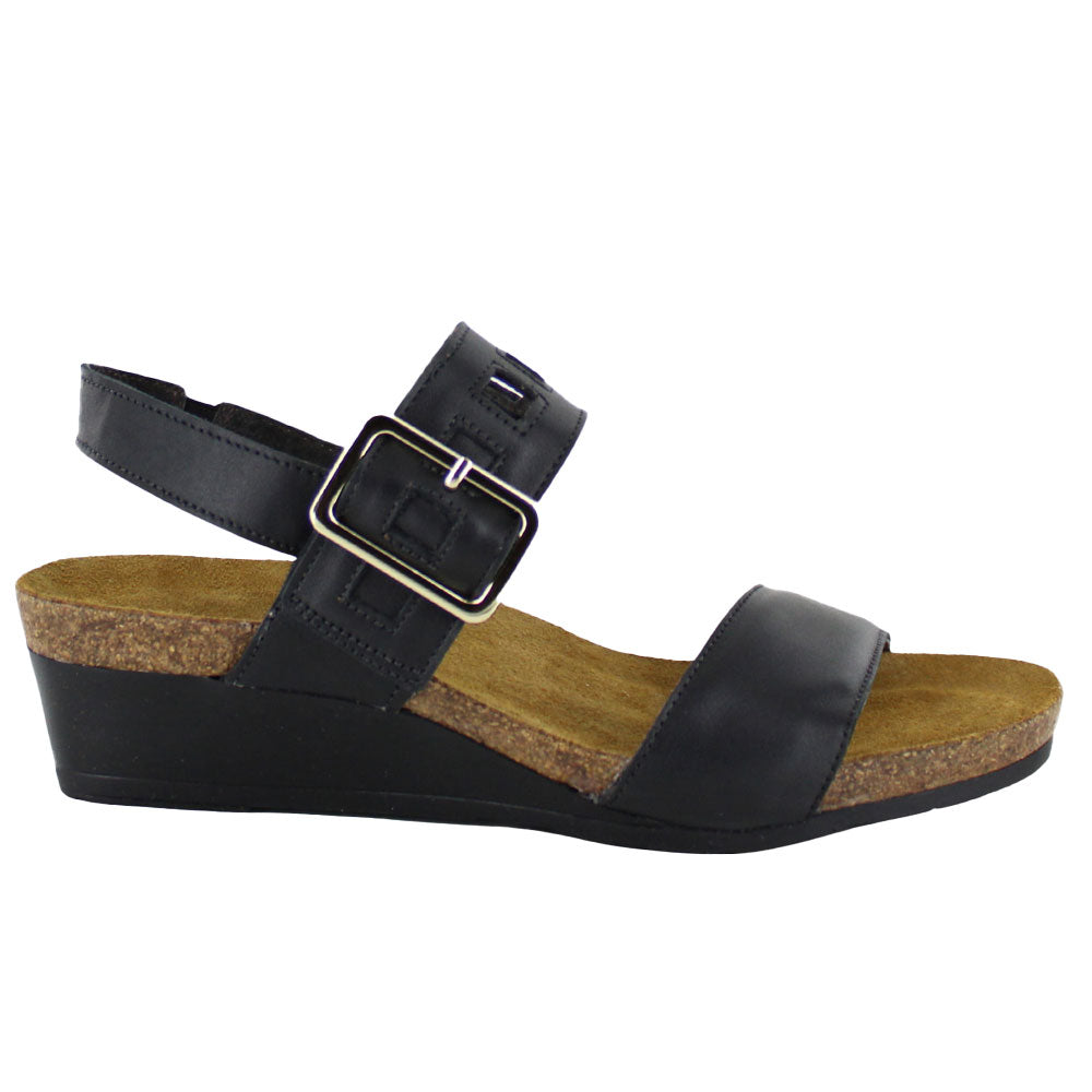 Naot Dynasty Sandal (5052) Womens Shoes Jet Black Leather