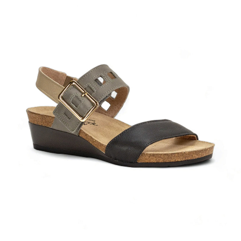 Naot Dynasty Sandal (5052) Womens Shoes Soft Black/Foggy Grey/Beige