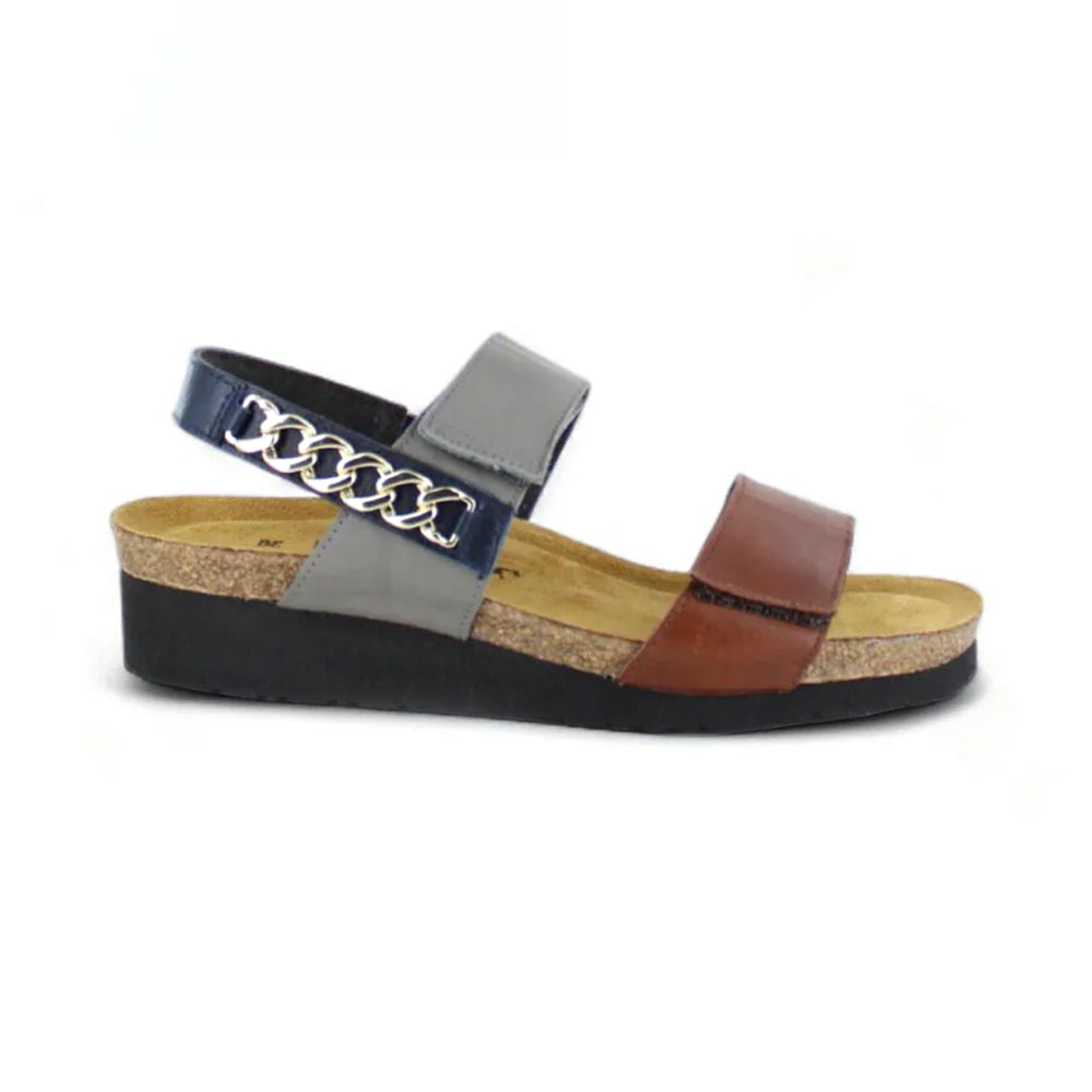 Naot Eliana Back Strap Wedge (4473) Womens Shoes Chestnut/Grey/Ink