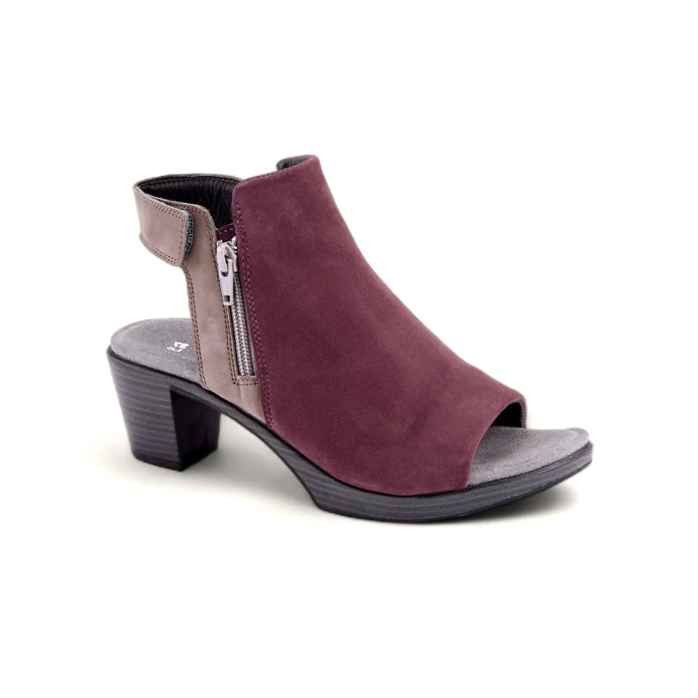 Naot Favorite Open Toe Bootie (44128) Womens Shoes Violet Nubuck/Shiitake Nubuck