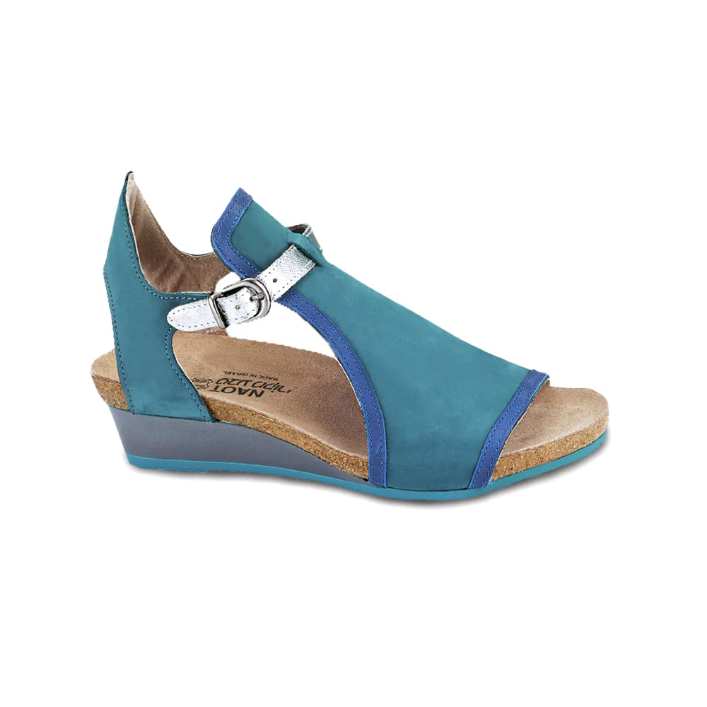 Naot Fiona Gladiator Sandal (5042) Womens Shoes Teal/Oily Blue/Silver Luster
