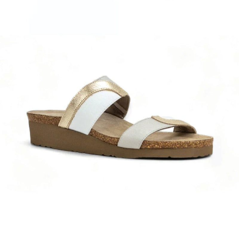 Naot Frankie Slide (4026) Womens Shoes Radiant Gold/Ice Grey/White