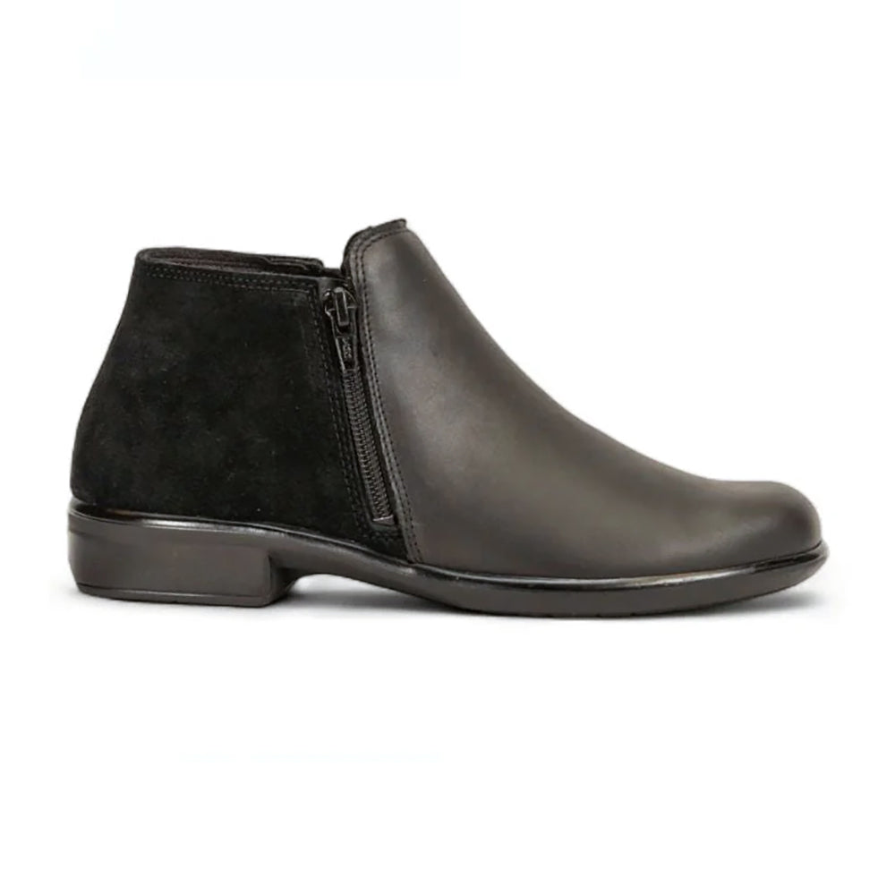 Naot Helm Bootie (26030) - Ink Leather/Midnight Blue Suede Womens Shoes Black Raven/Black Suede