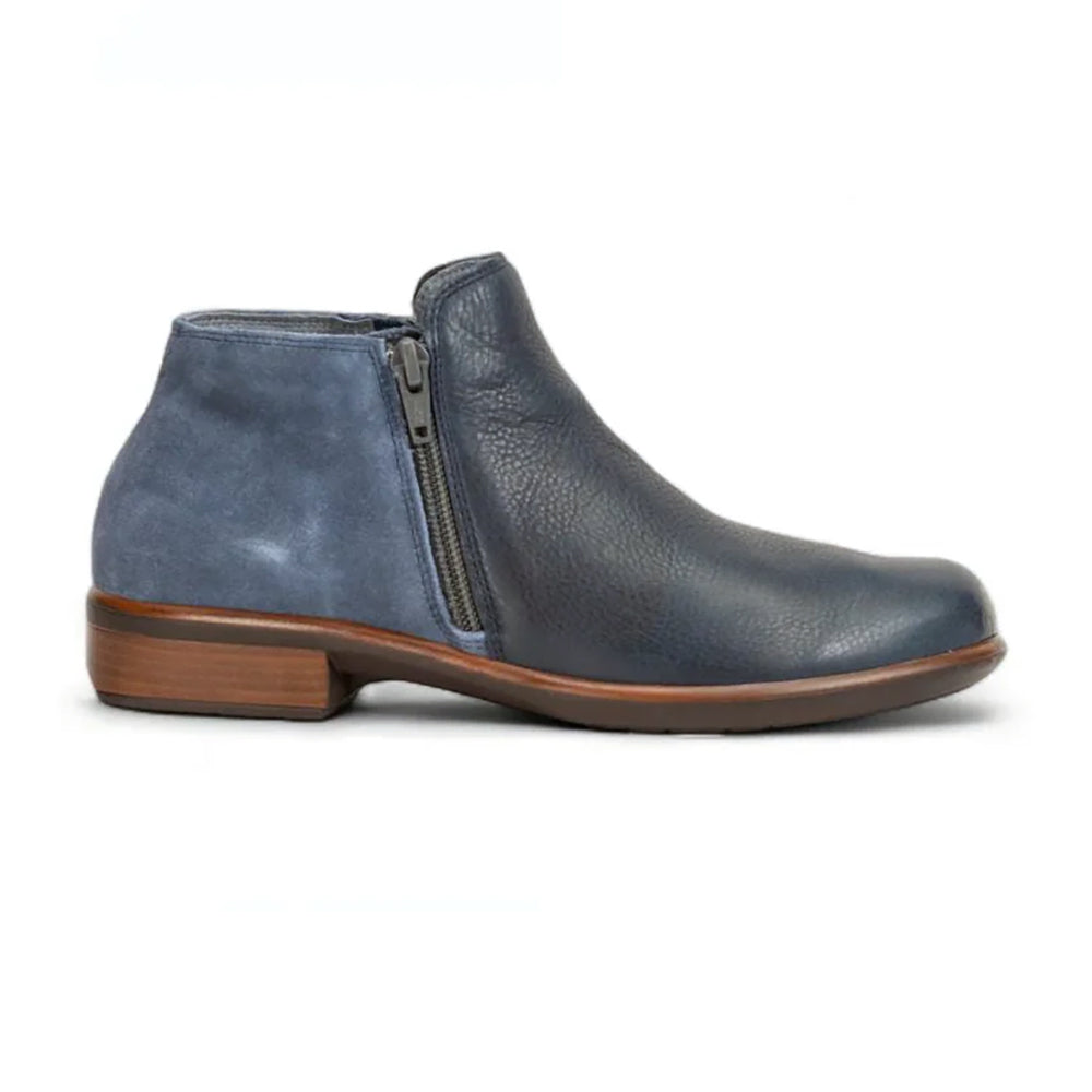 Naot Helm Bootie (26030) - Ink Leather/Midnight Blue Suede Womens Shoes