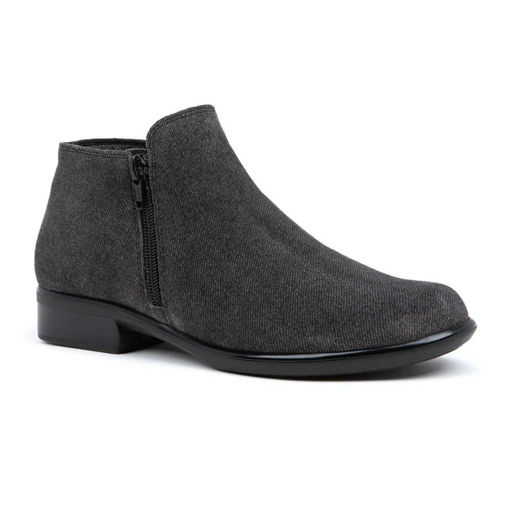 Naot Helm Bootie (26030) Womens Shoes BLACK EMBOSSED SUEDE