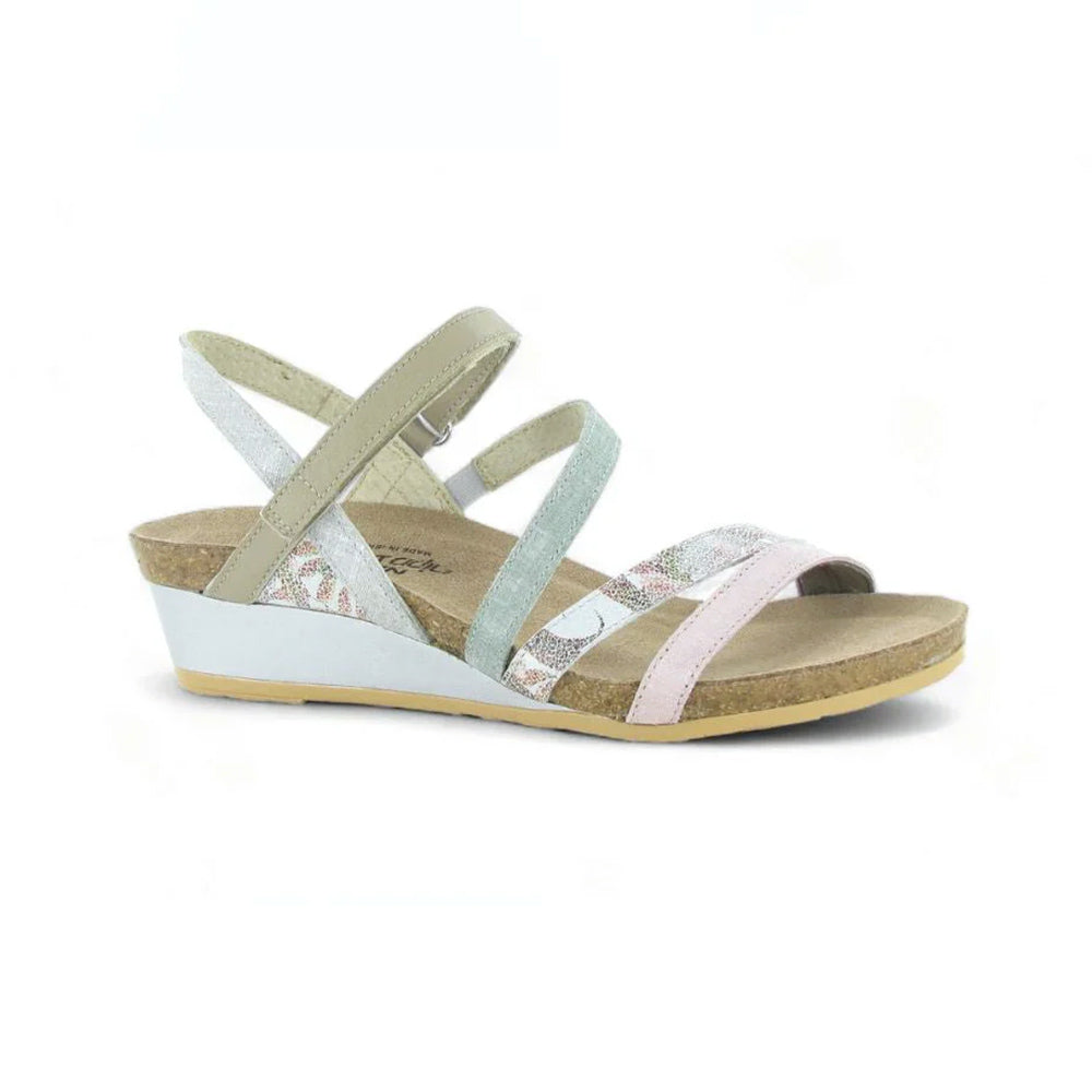 Naot Hero Wedge Sandal (5047) Womens Shoes Pink/Floral/Teal/Beige