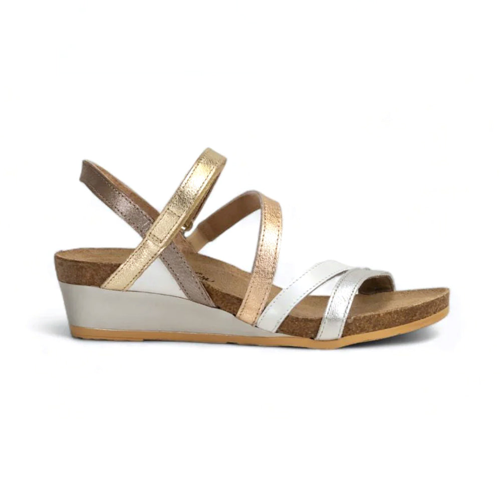 Naot Hero Wedge Sandal (5047) Womens Shoes Silver/Pearl/Rose/Radiant/Gold