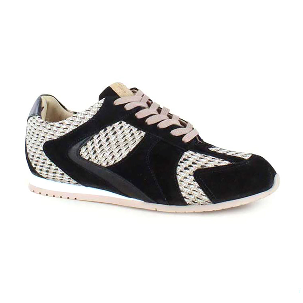 Naot Horizon Womens Shoes BLACK WHITE RAFFIA