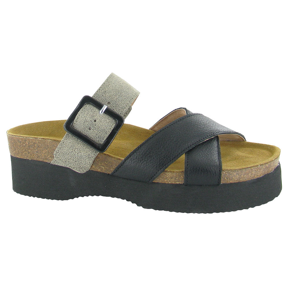 Naot Juliette Wedge Sandal (8801) Womens Shoes black/ speckled beige
