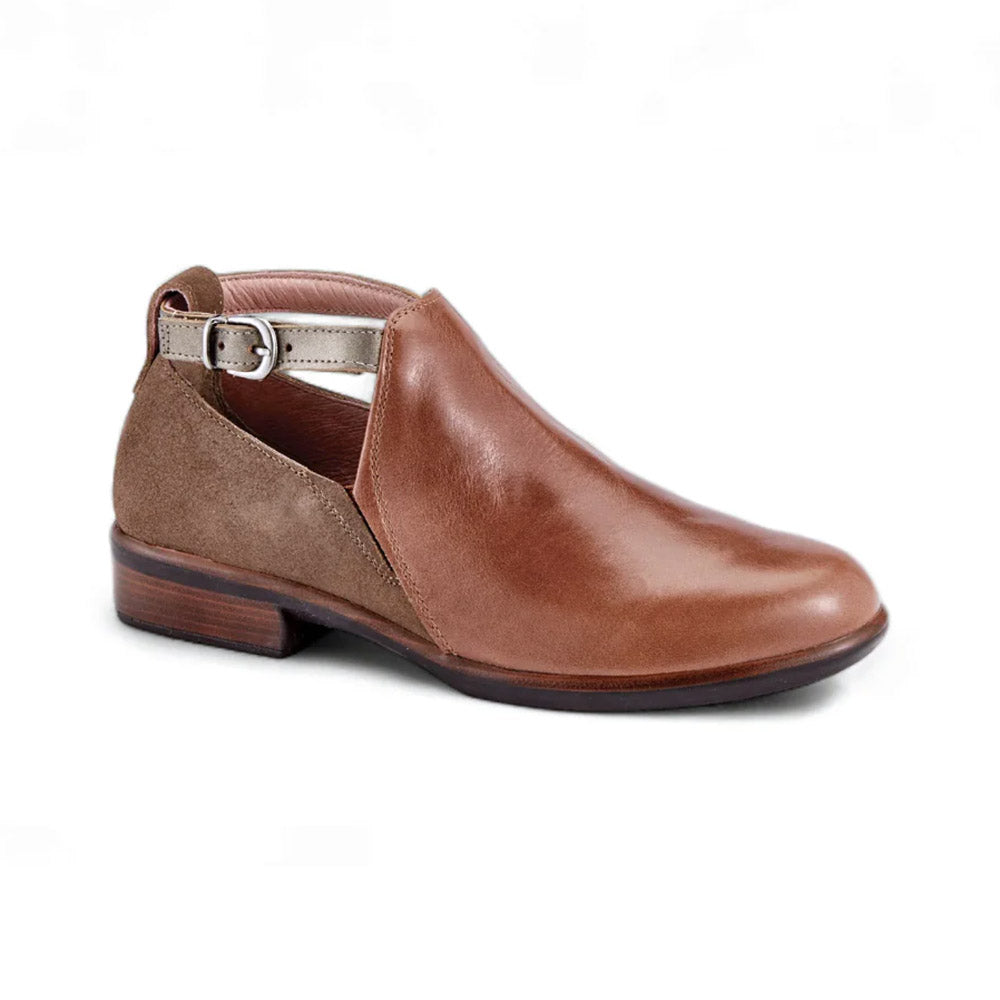 Naot Kamsin (26042) Womens Shoes Maple Brown Leather/Antique Brown Leather/Pewter Leather