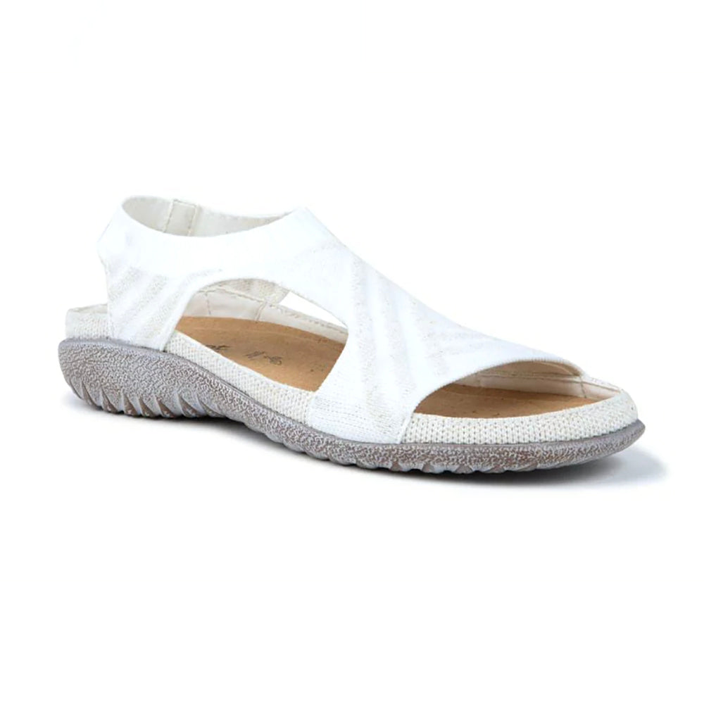 Naot Kawhia Sandal Womens Shoes WHITE W/ SILVER KNIT